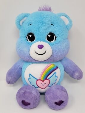 Care Bears Dream Bright Bear Plush 14 Inch Rainbow Heart Soft Toy Huggable